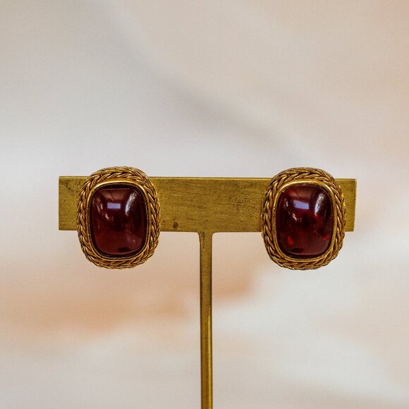 Vintage Givenchy with Red Glass Cabochons - Picture 1 of 5